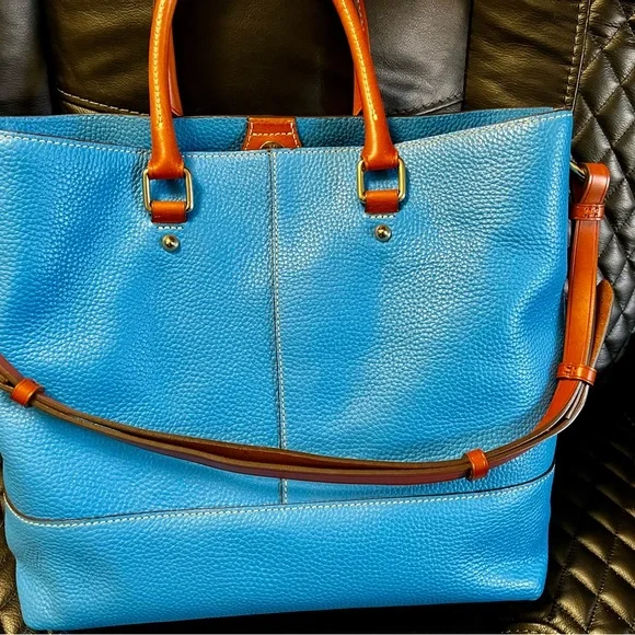 - Dooney & Bourke tote handbag Chelsea blue. Pebble l… - Picture 5 of 11